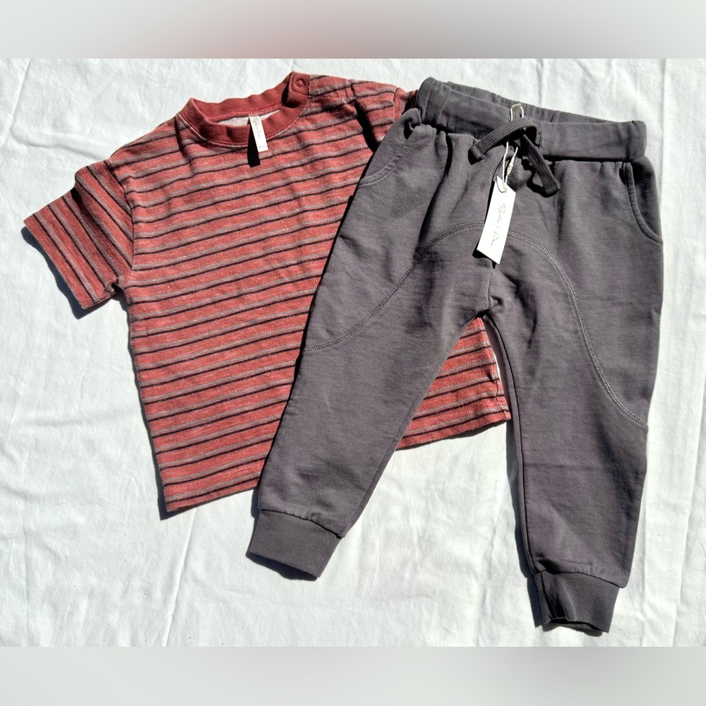 NWT Rylee + Cru Striped Tee Shirt and Pants size 18-24m